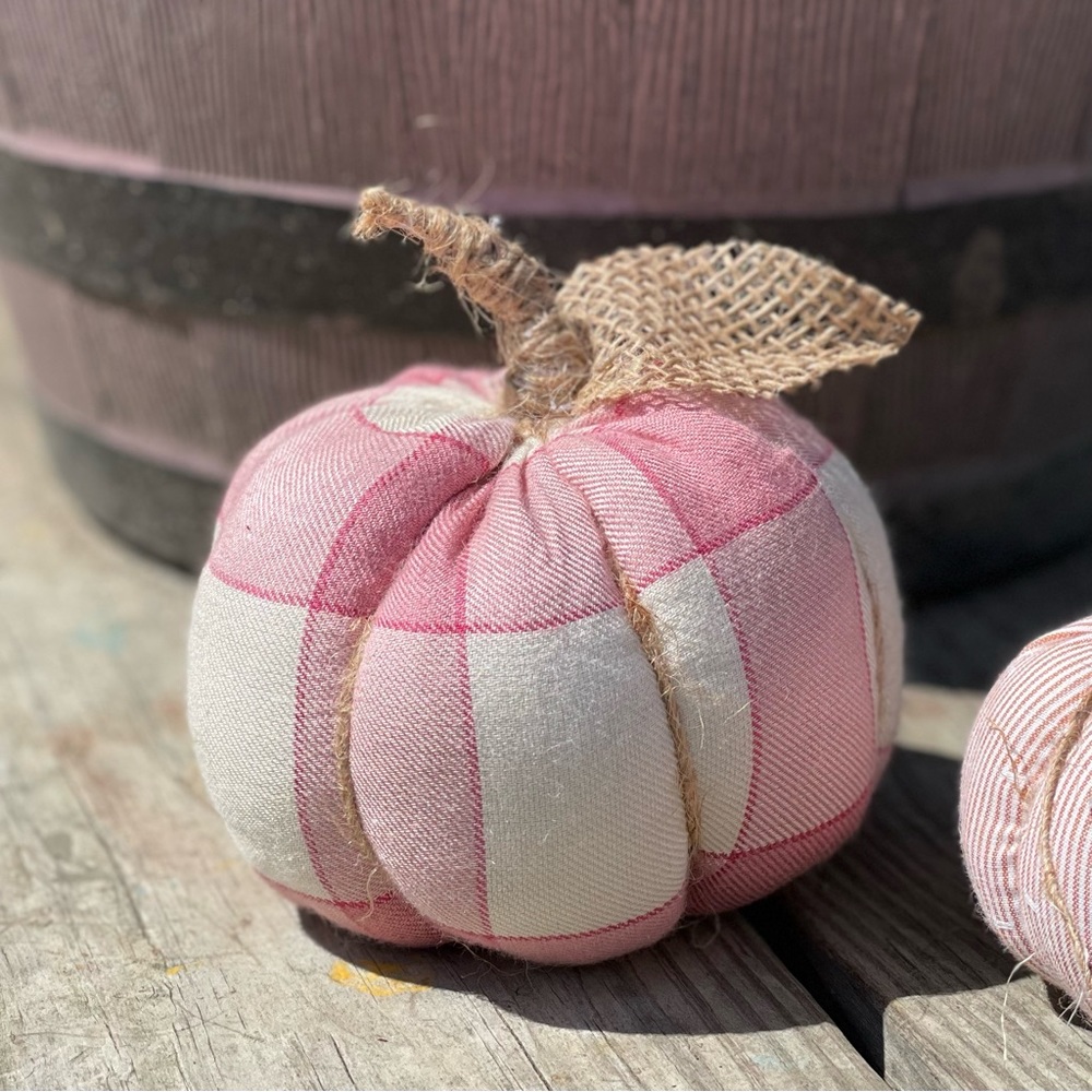 Handmade fabric pumpkin decor